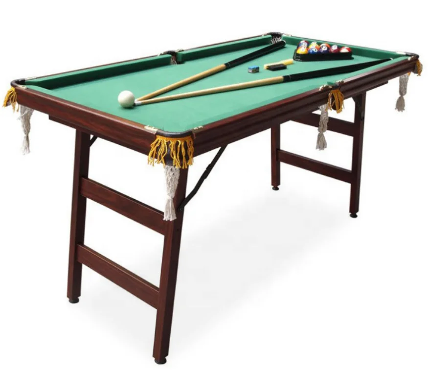 140cm Length Mini Foldable Legs Folding Billiard Table Classic Style Portable Folding Pool Table for Indoor Game Sports