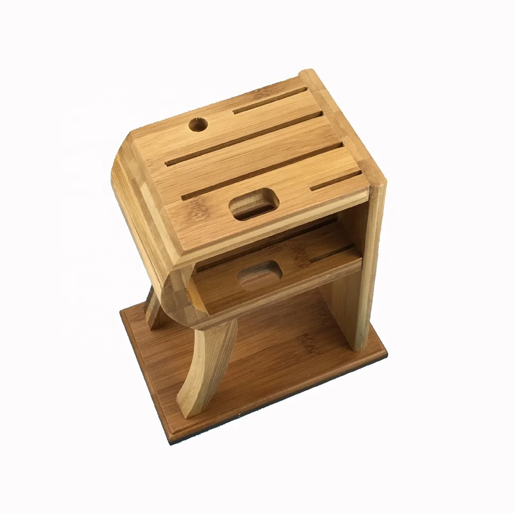 Best sellers Amazon universal wooden knife holder bamboo knife stand holder