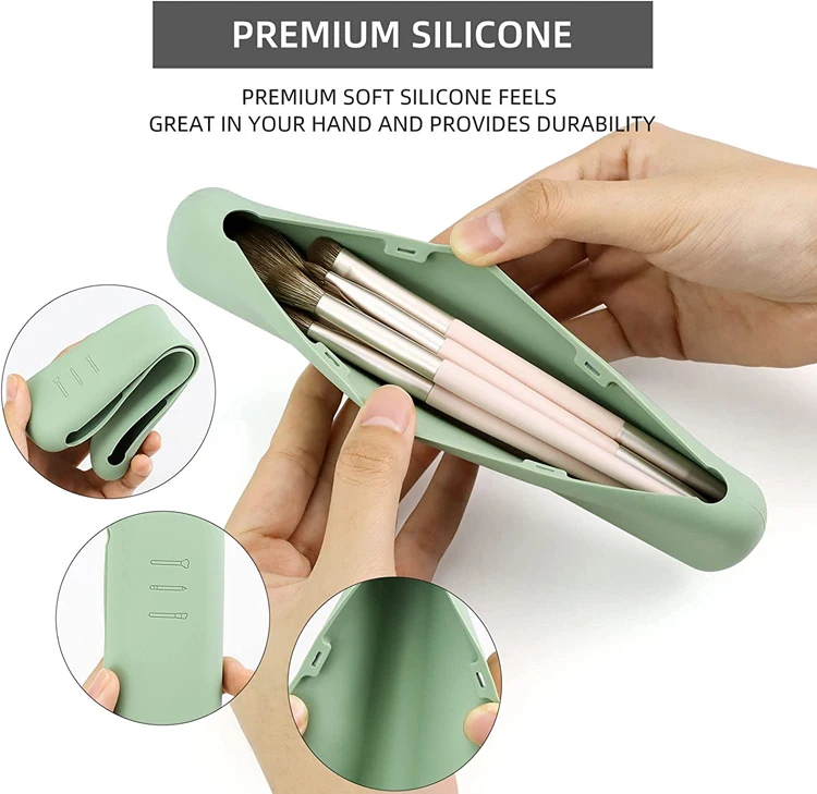 WaterProof Makeup Brush Travel Holder Silicone Makeup Brush Travel Case Trendy Makeup Brush Holder
