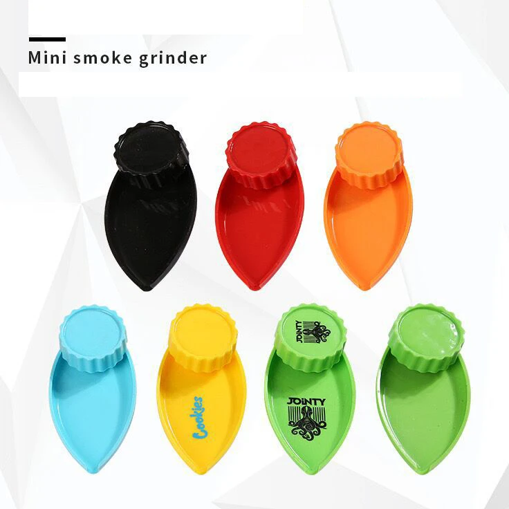 Two-Layer Herb Grinder Set Boat-Shaped Plastic Cigarette  Grinding Tobacco Funnel with Tray Menthol Flavor Packaged in Box