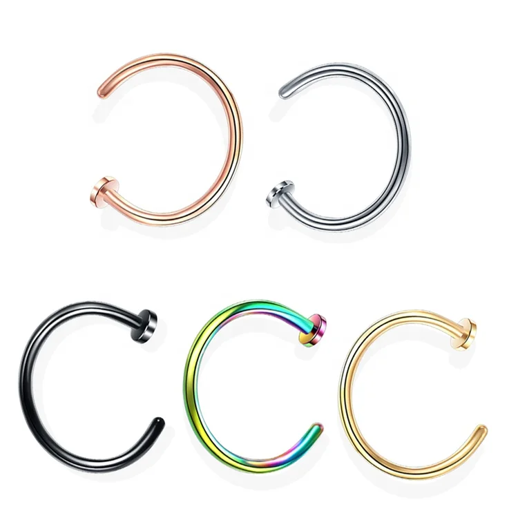 Bulk StainlessSteel Nose Ring Hoop Septum Rings C Clip Lip Ring Earring for Women Piercing Body Jewelry Non-Pierced