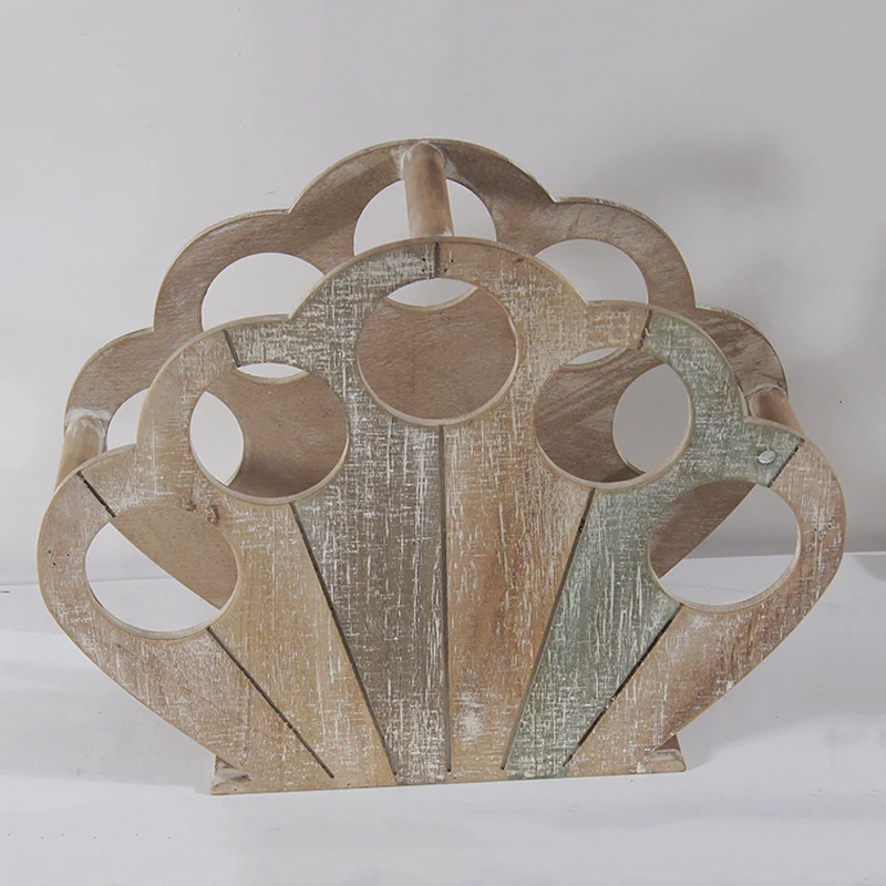 Деревенская Антикварная вешалка для посуды, настенная витрина из коричневого дерева для винных бутылок