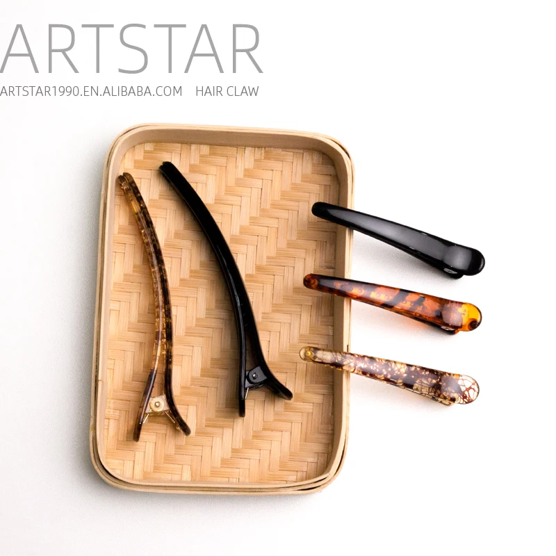 Artstar Plastic 12cm 9cm 7cm big mini crystal Clear Gril crocodile Alligator Hair Clips Hairpin for hair with Lines Spots