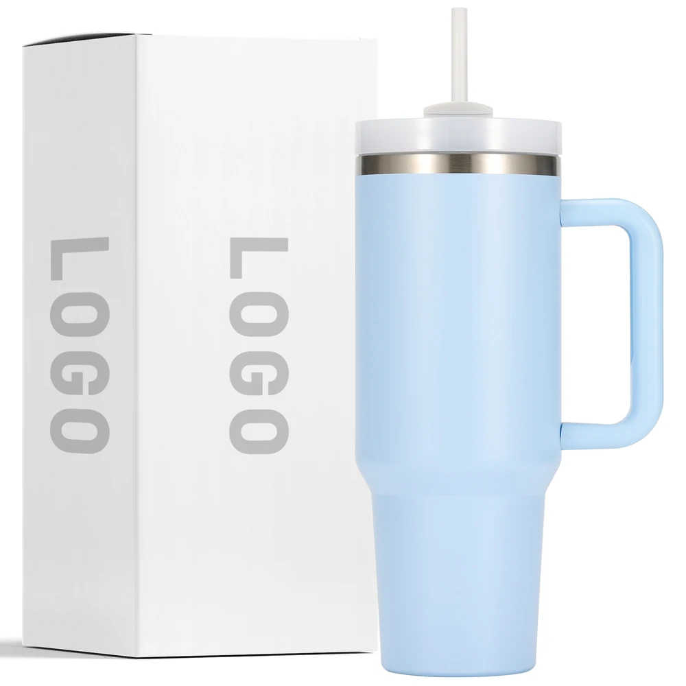 Custom H2.0 Adventure Stainless Steel Double Wall Travel Coffee Mug 40oz With Handle