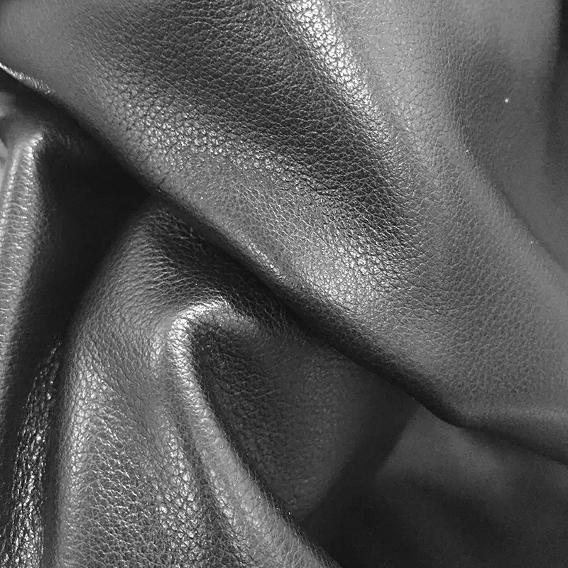 Black Milled leather 100% Genuine Cow Leather for shoes bags