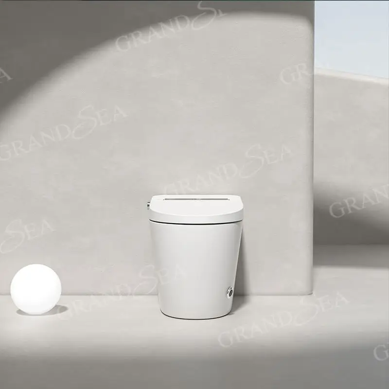 Luxury Floor-Standing Automatic Tankless Smart Bidet Flush Toilet with Smart Care Wash Nozzle with Remote Control