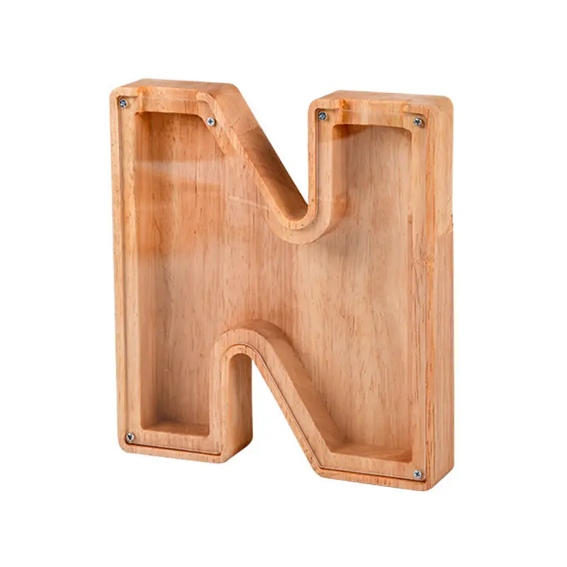 Wooden letter piggy bank home decorations birthday gifts for children Alphabet Letter Decorative Sign Coin Bank Perfect Decor