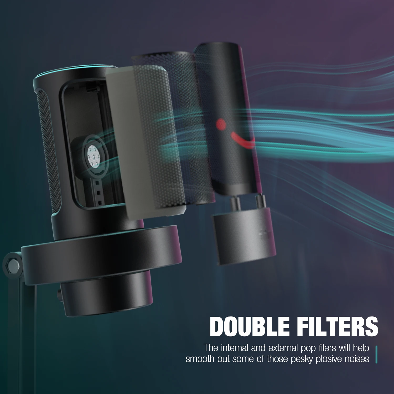 FIFINE A8 Streaming Condenser Microphone Gamer Podcast Microphone RGB Gaming Microphone