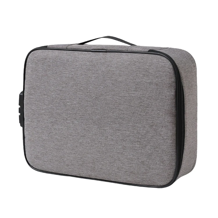 Multi-Layer Portable File Storage Safe Bag with Lock for Important Passport Certificates Waterproof Document Organizer Bag