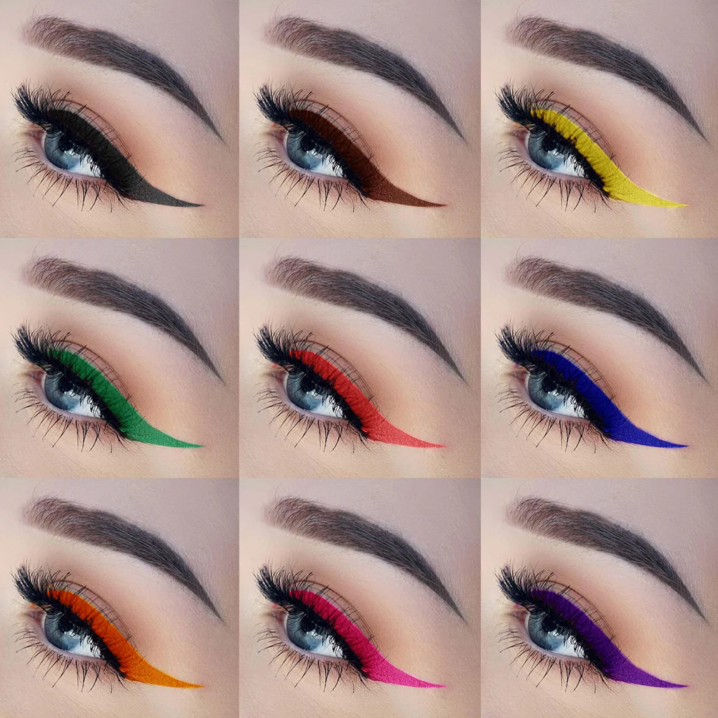 Colorful eye makeup eyeliner pencil Liquid lipstick Longlasting Blue Red Green White Gold Brown Eye Liner eyeshadow pencil