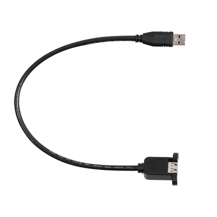 USB 2.0 28/24 AWG ABE Shield  USB Male to Female With Panel Mount Female Extension Usb Cable