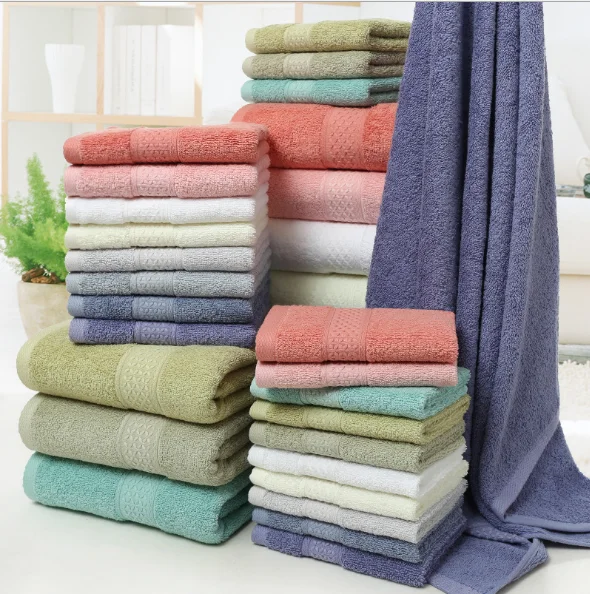 Wholesale Promotion Good Quality Solid Color Bath Towels 100 Cotton Custom Hotel Towels with Logo