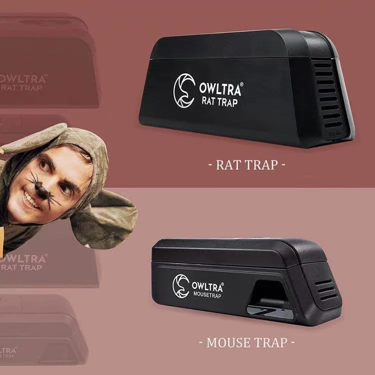 [OWLTRA] New Product Black Mouse Rodent Bait Station Cat Electric Shock Rat Trap Box Rat Kill Traps