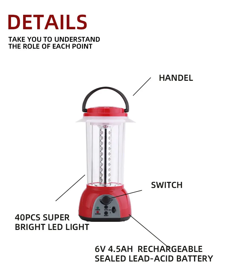 Multi-fonction lantern outdoor camping lantern FM AM function rechargeable lantern