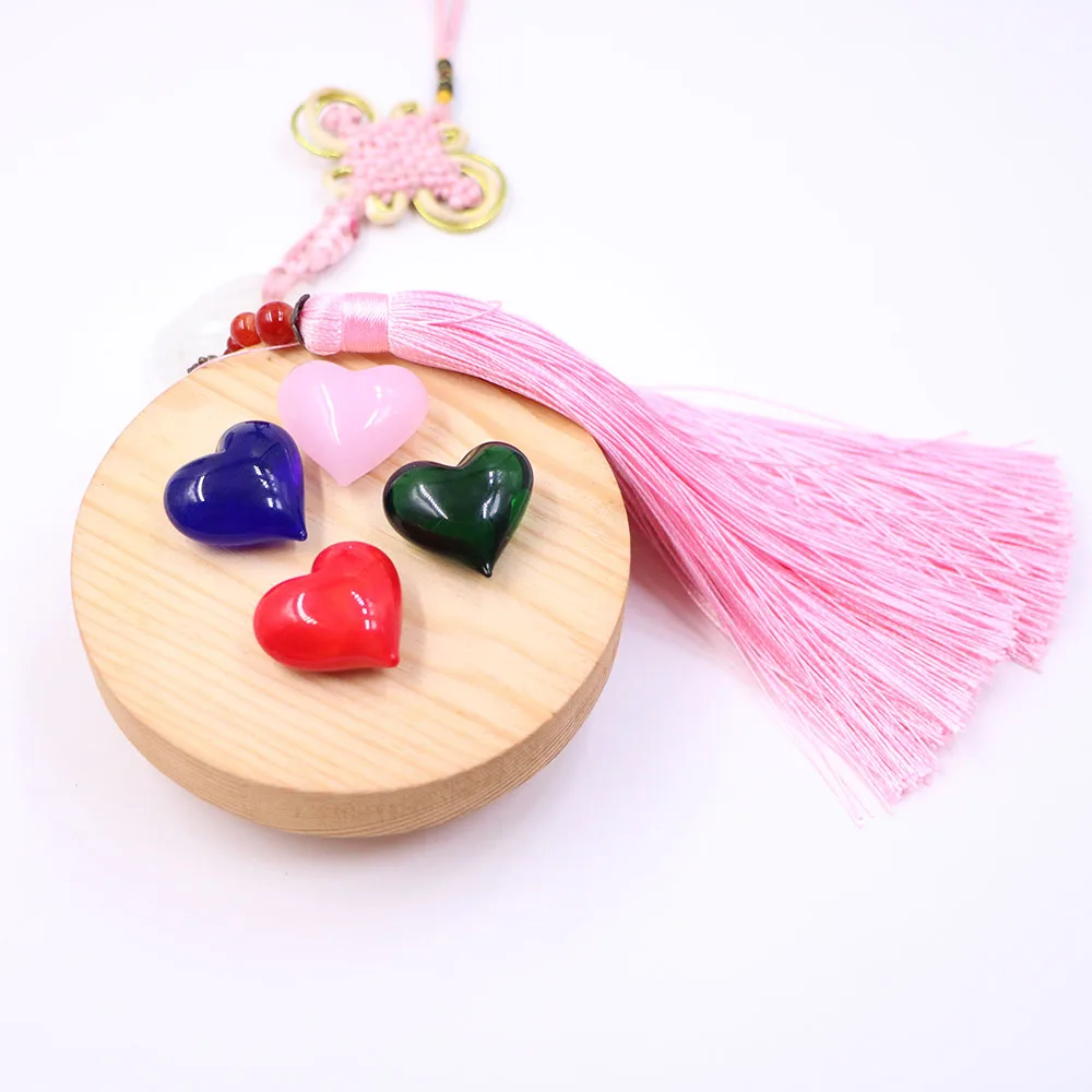Hot Sell Custom 25mm Red  Murano Glass Heart Design Ornament Valentine Holiday