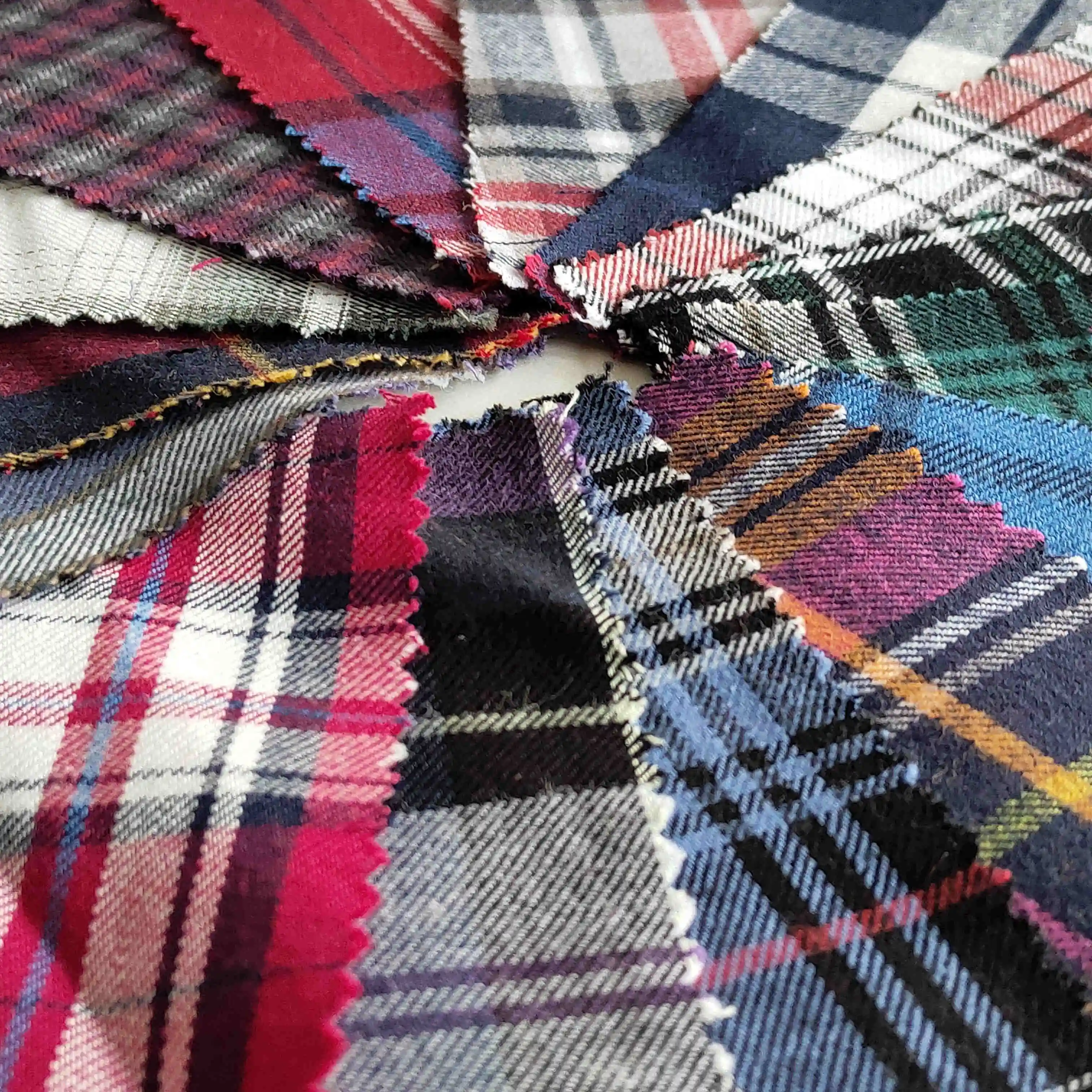 
BCI Cotton Colorful Design Heavyweight Flannel Tartan Fabric For Pajamas 