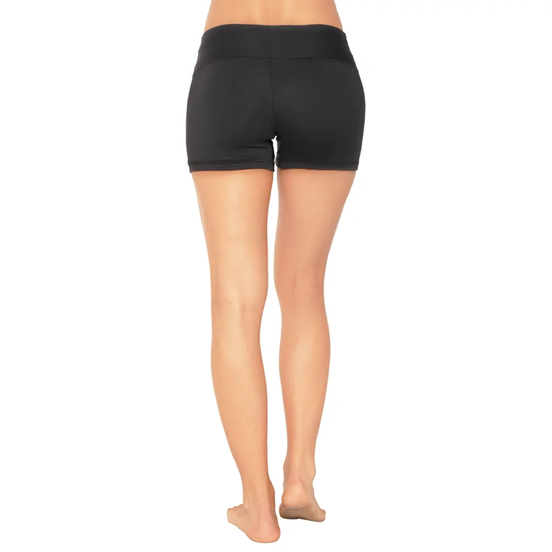 
summer breathable workout quick dry plain black gym yoga shorts for women 