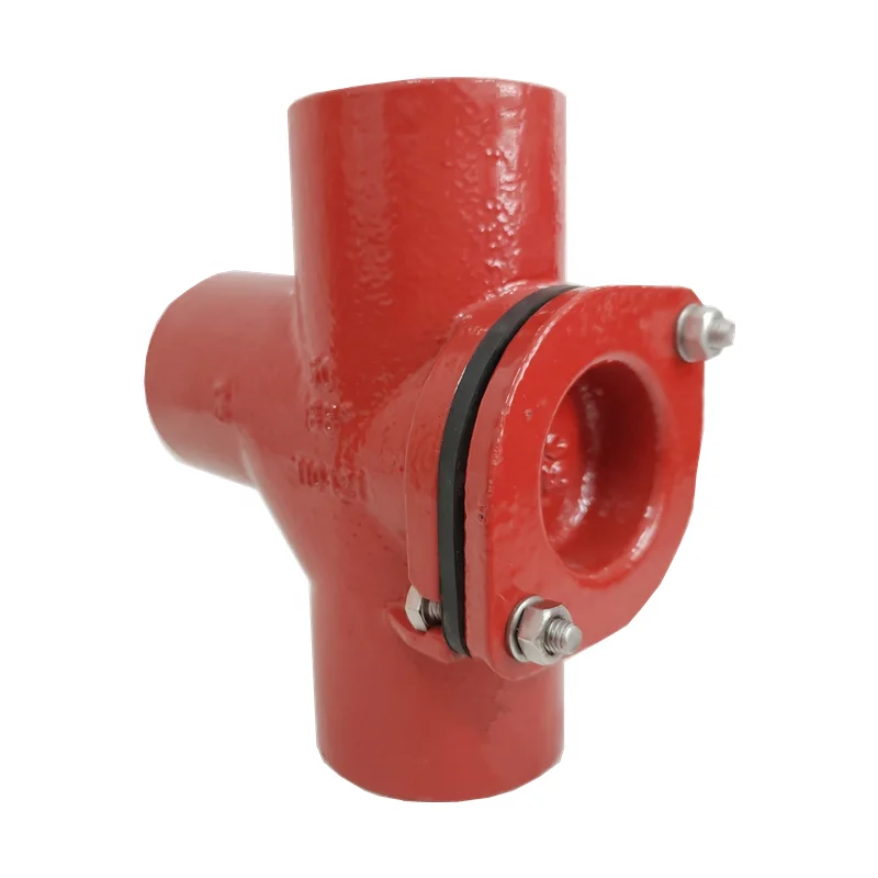 SML EN877 cast pipe fittings short pipe with rectangular/ oval  door high quality with epoxy coated epoxy coated