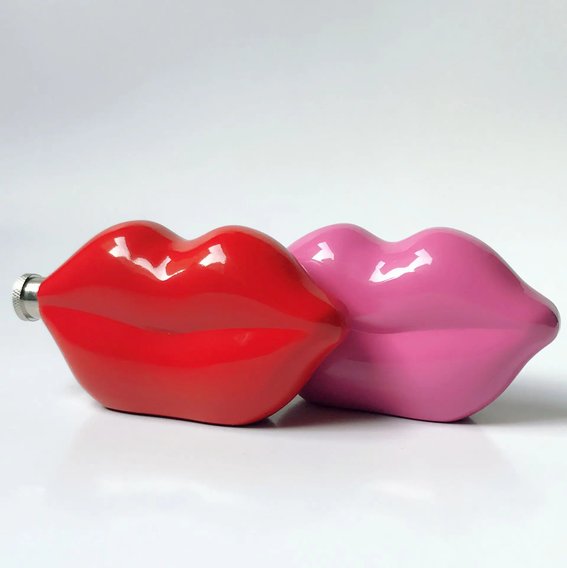 Women Party 5oz Red Lips 304 Stainless Steel Whisky Cocktail Hip Flask with Funnel Gift Sets For Ladies