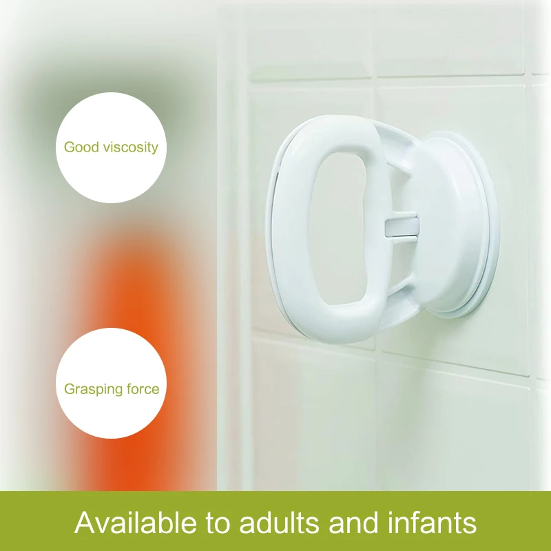 New Portable Shower Grab Bar Suction White Round Helping Handle Customized Suction Cup Grab Bar