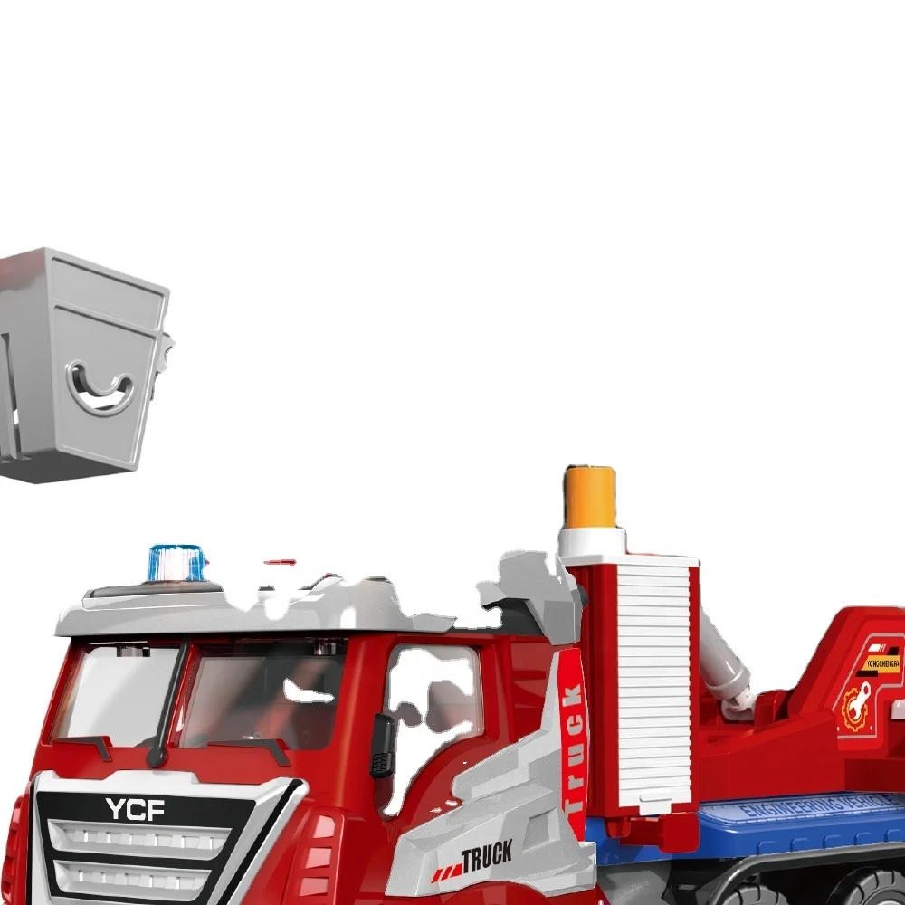 suppliers new design plastic simulation 1:16 fire ladder truck spray water friction vehicle model inertia truck toy