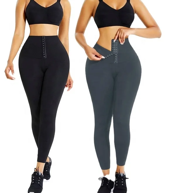 3 hook & eye closure  high waist corset shaper pants fitness yoya leggings sports leggings