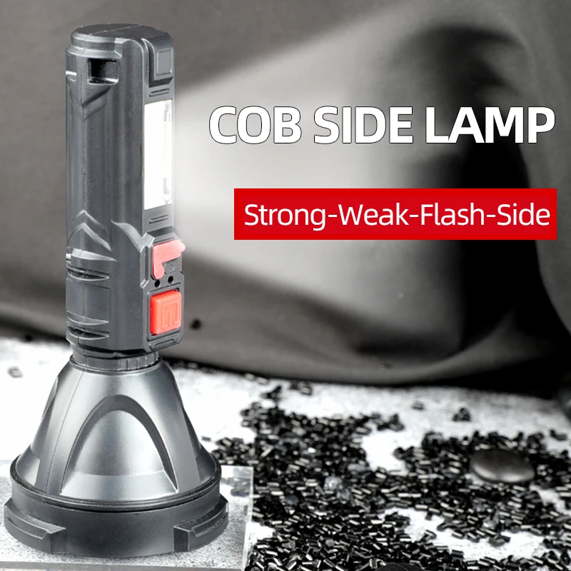 Powerful Led Flashlight With rechargeable Side Light For Hunting and Camping Led Flashlights