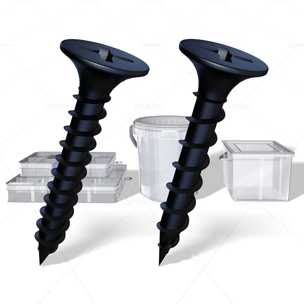 Plastic Box Bucket Bugle Head Oxide Black Screw for Drywall Metal Wood