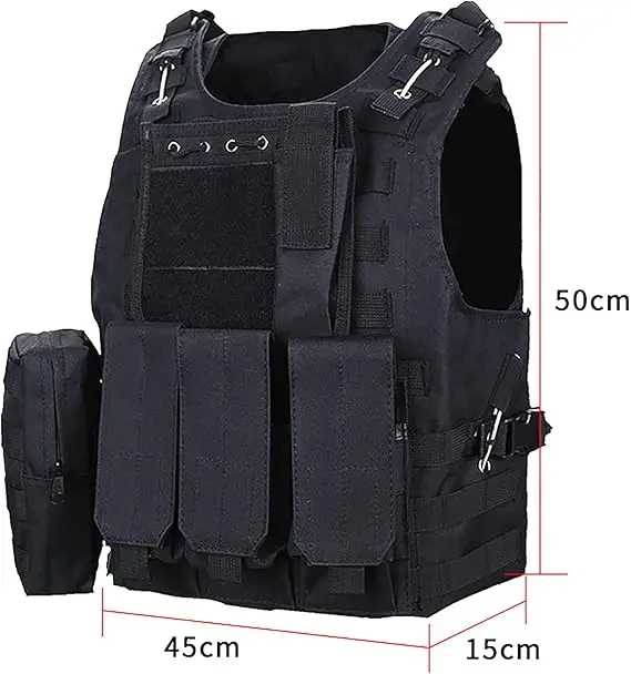 Adjustable Airsoft Vest Lightweight Oxford Clothing Outdoor Safety Protection Tactical Vest Black
