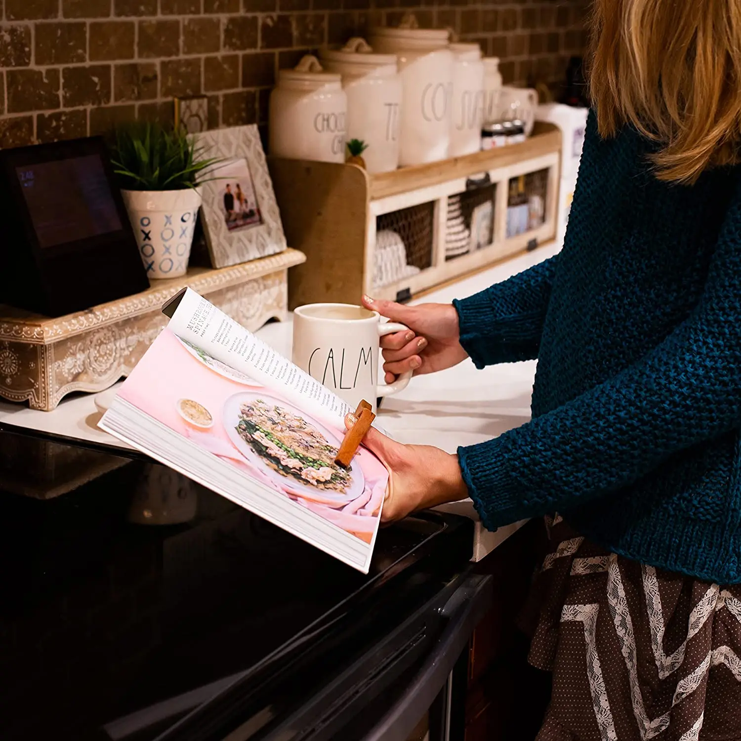 Handmade African Mahogany Novel Wooden Reading Accessory and Gift for Readers Wooden Book Page Holder