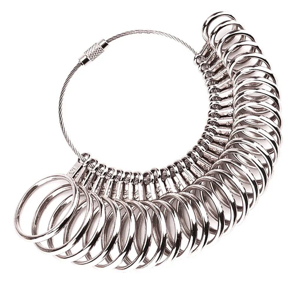 Stainless Steel Finger Sizer Measuring Ring Tool Size 1-13 with Half Size 27 Pcs