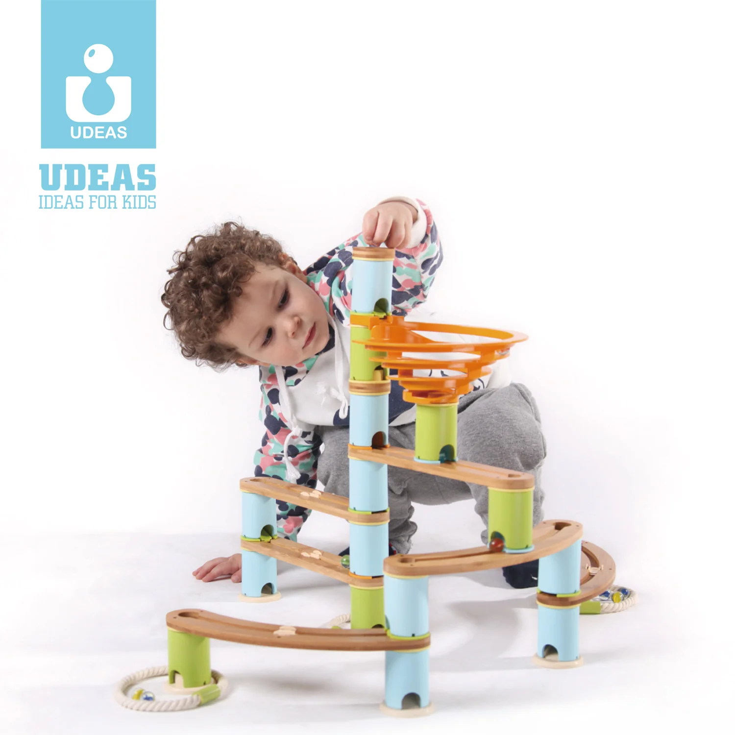 High Quality Kids Educational Toys DIY Self Assemble Marble Run Set Toy Building Blocks Maze Game Ball Roll Toy