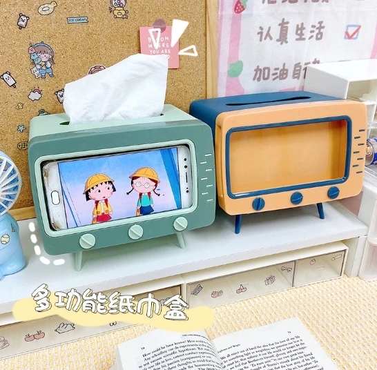TV Paper towel box mobile phone storage multi functional creative paper pump paper holder car home  shaped tissue box