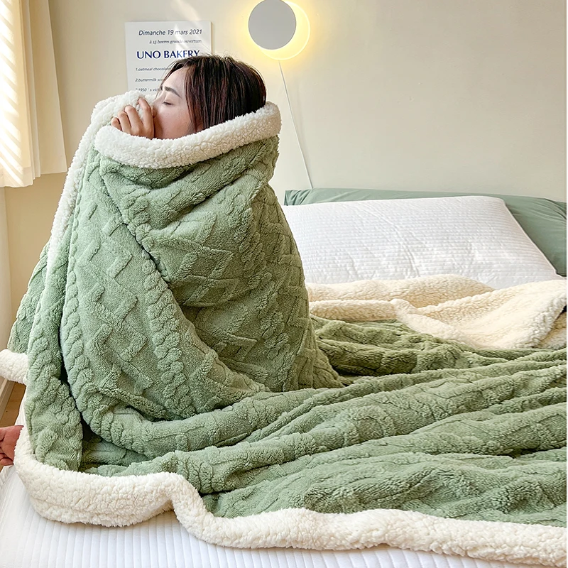 Korean Style double layer Tuscany eco-friendly leisure blanket light luxury soft warm blanket