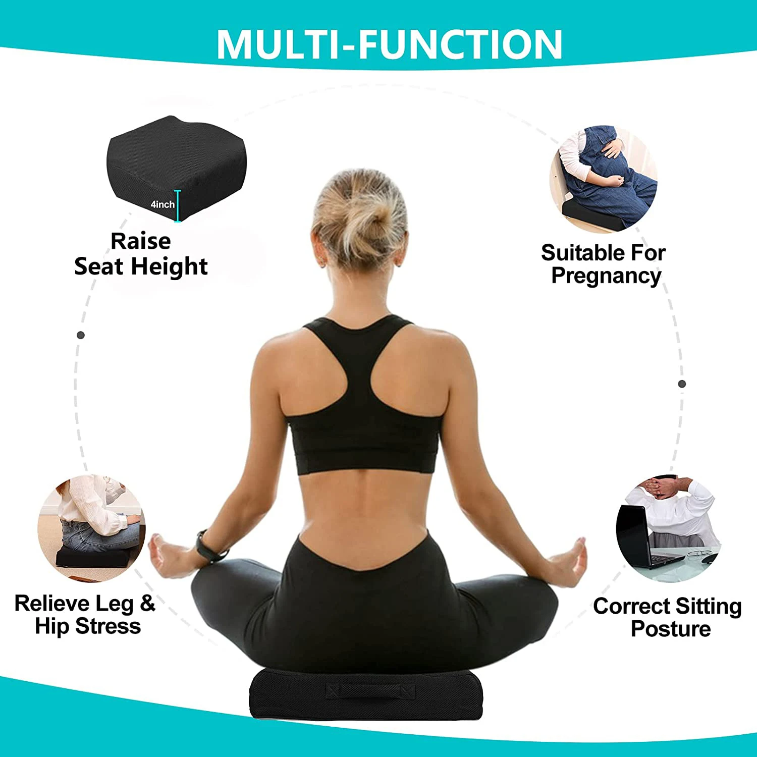 Leather Waterproof Wheelchair Gel Seat Cushion Cooling Gel Foam Wheelchair Seat Cushion