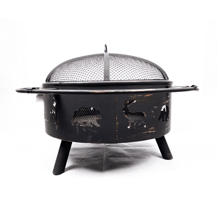 Уличная яма для огня с покером, портативная яма для огня с изображением оленя