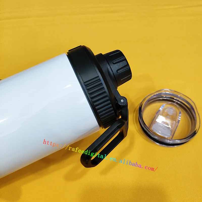 20oz 20 oz Leak Proof Stainless Steel 600ml Thermal White Blank Sublimation Sport Water Bottle with Two 2 Handle Lids and Straw