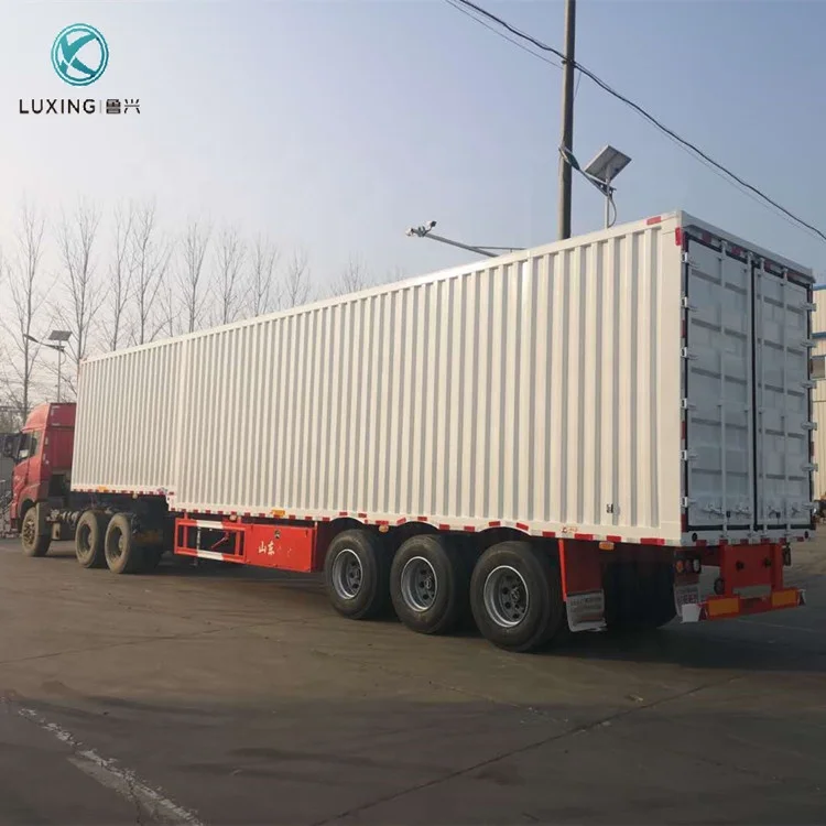 Luxing Truck Trailer Semi Dry Van Food Shipping Container Transport Van Type /Box Semi Trailer