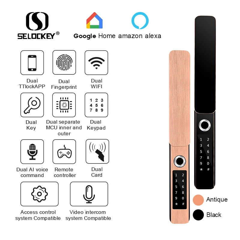 
Factory wholesale IP68 waterproof outdoor smart biometric fingerprint scanner door lock rim lock for Garden door 