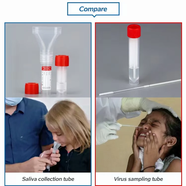Viral Transport Media Nasal Oral Nylon Swab Stick DNA Test Kit Viral Sample Saliva Collection VTM Kit
