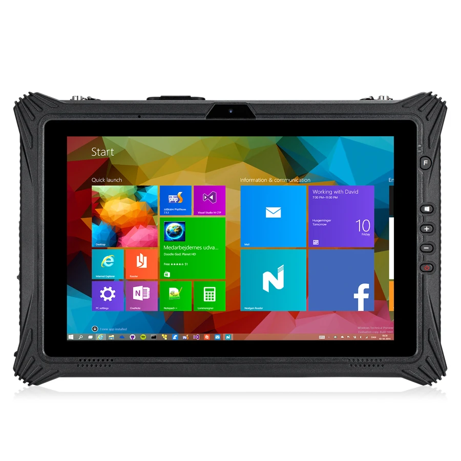 High quality Win10 4G 5G WIFI Front Rear Dual-Camera SSD 512G Fingerprint scanner Rugged Tablet