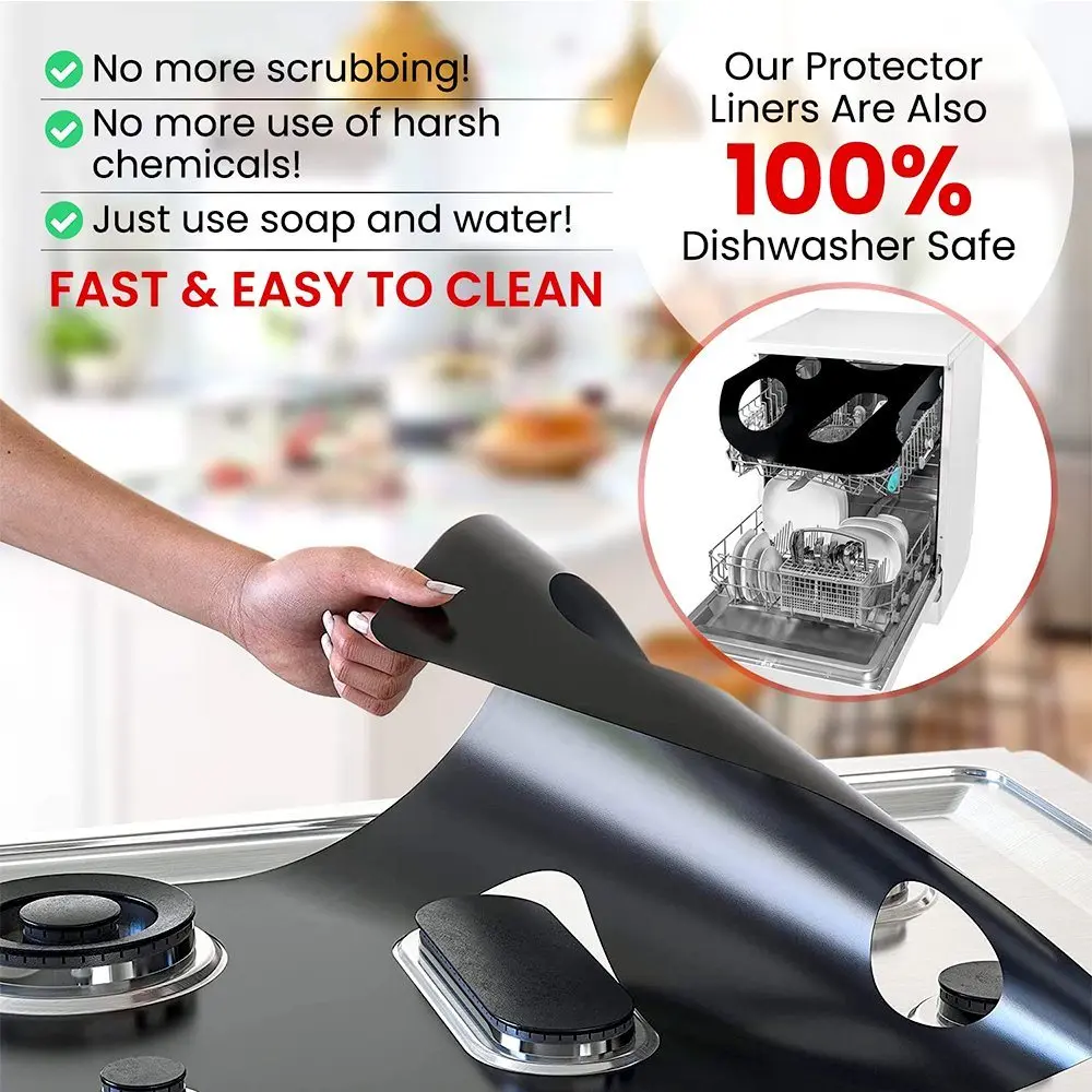 High-Temperature Oil Resistant Stove Top Mats Non-Stick Burner Gas Stove Protector Washable Outdoor Charcoal Accessory Cooking