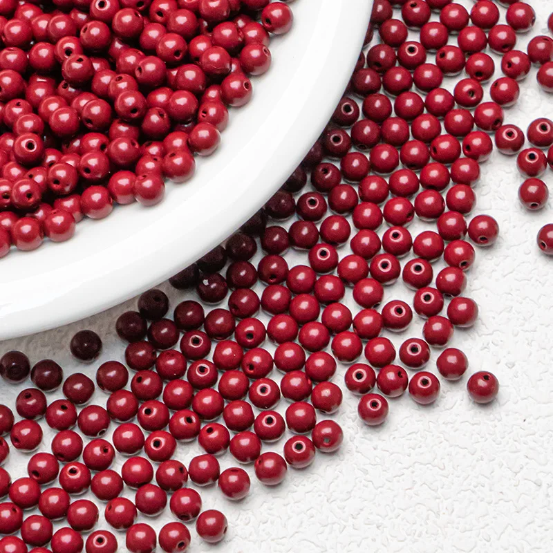 Natural Raw Cinnabar Beads Loose Beads Purple Gold Sand Round Beads Diy Jewelry Accessories Semi-finished Wholesale