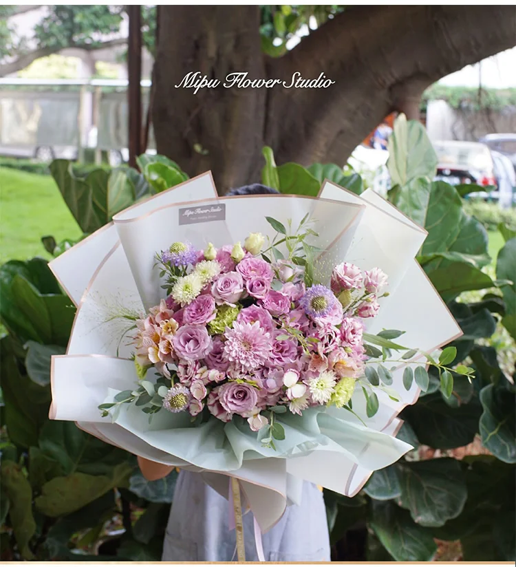 
Shinewrap 2020 New design double side waterproof floral paper plastic wrapping film Flower wrapping paper for flower 