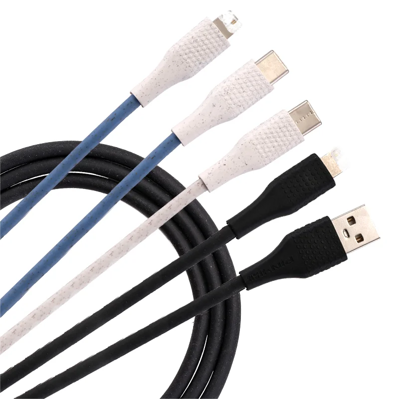 factory outlet Wheat straw usb a to c  data cable super fast charging usb data cables type-c usb cable for phone