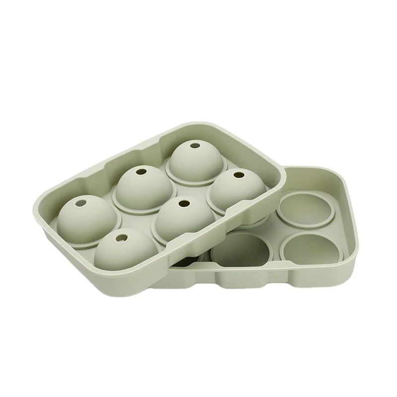 6 Holes Silicone Ice Ball Mold New Design Easy To Demould For Making Ice Easy Release Ice Cube Tray With Lid