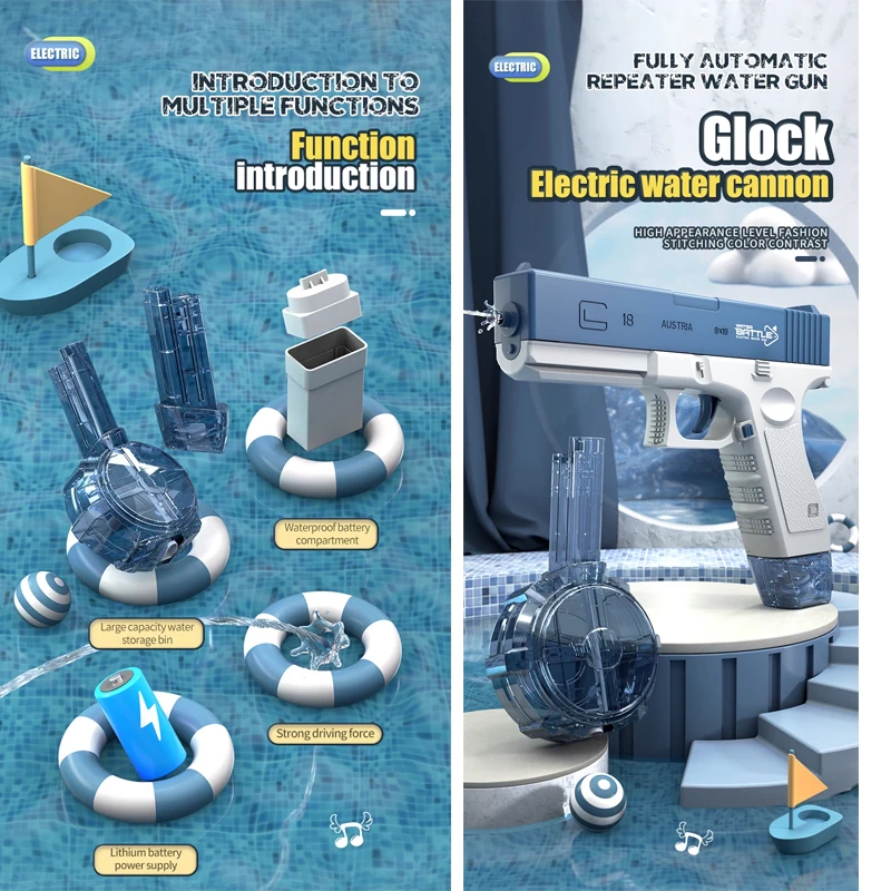 Wholesale Glock water gun toy Desert Eagle Guns Water Bullet children toy Automatic Pistol electric water gun toys for Kids