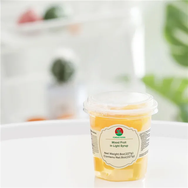 
8oz (227g )Canned Fruit Yellow Peaches Mixed Fruit in Syrup 