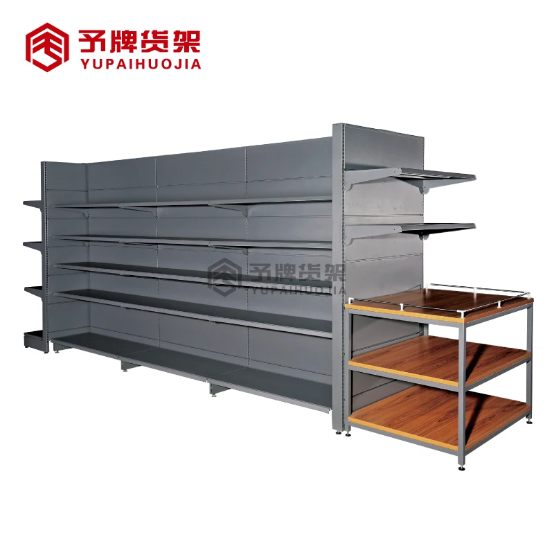 Retail Display Stand Racks Gondola Shelving Supermarket Rack With Display Deck Shelf For Supermarkets