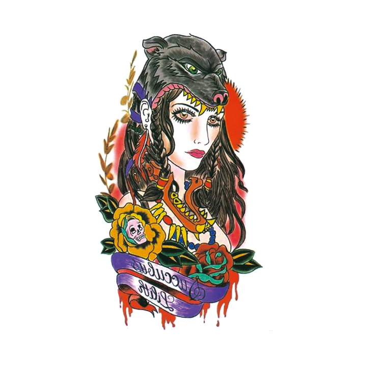 HB 012  half sleeves Japan beauty girl woman temporary tattoos